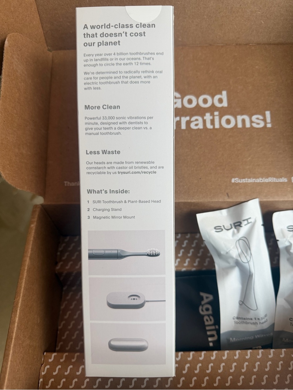 ❌SOLD❌ SURI Sustainable Sonic Toothbrush in Morning Waves - New in Box - Picture 2 of 4